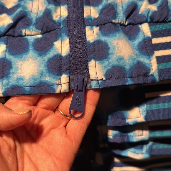 NWT - FP Movement, Women's Top Seed Printed Tennis Jacket, Blue/White 💙Adorable - Picture 2 of 10